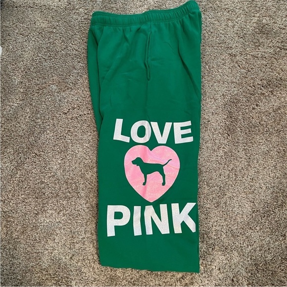 LOVE PINK Women's Green Logo Sweatshirt & Jogger Set NEVER WORN - Picture 10 of 10